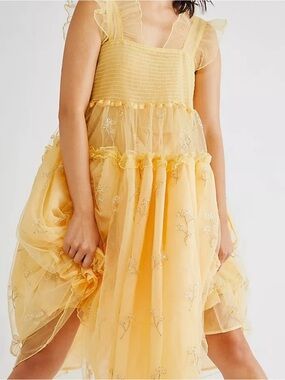 Sister Jane Juliet Yellow Sequin Midi Dress
